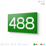 Номер на дверь 488, табличка на дверь для офиса, квартиры, кабинета, аудитории, склада, зеленая 120х70 мм, Айдентика Технолоджи