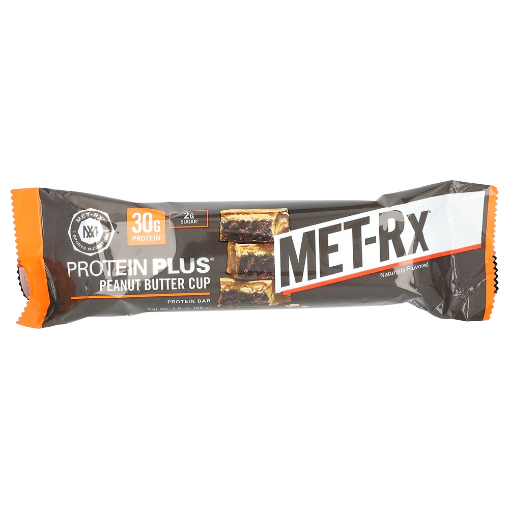 MET-Rx, Protein Plus Bar, батончик с арахисовой пастой, 9 шт. по 85 г (3 унции)