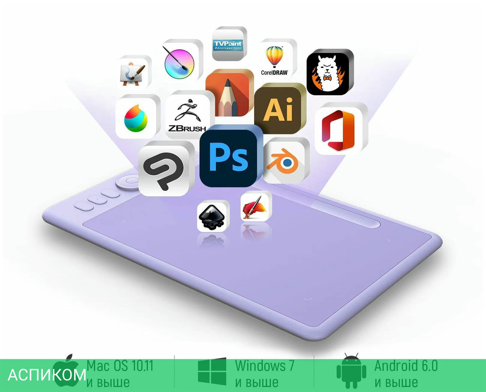 Графический планшет Parblo Intangbo S Purple