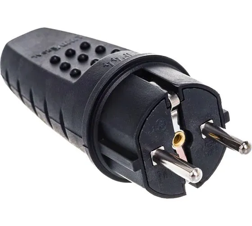 Прямая однофазная вилка, каучук UNIVersal 602227