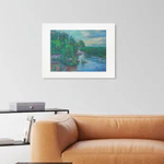 Картина авторская маслом на бумаге в паспарту 30х40 см на стену для интерьера "В ожидании Аленушки"