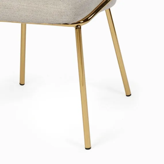 Стул Silva, светло-бежевый, золотые ножки