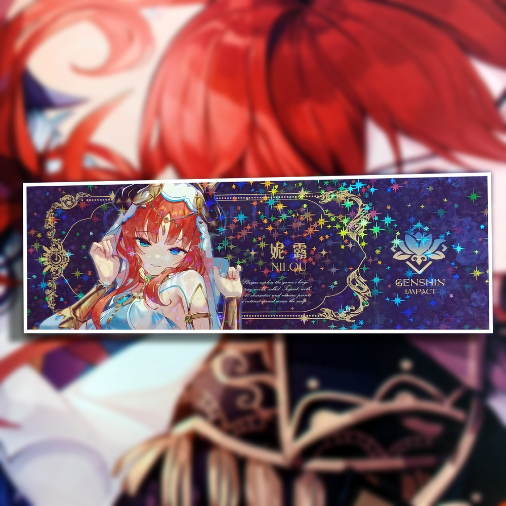Закладка голографическая "Genshin Impact / Геншин"