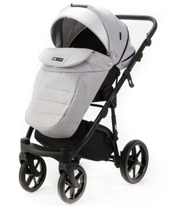Детская коляска Adamex Nola 2 в 1 N-PS89 (СВ.СЕР + СЕРЕБРИСТАЯ КОЖА)