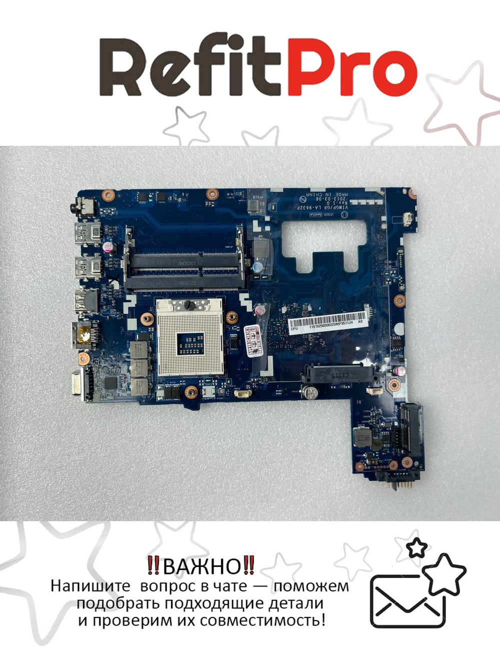 Материнская плата для ноутбука Lenovo G500 VIWGP/GR LA-9632P W8S UMA HM70 (90002838), оригинал