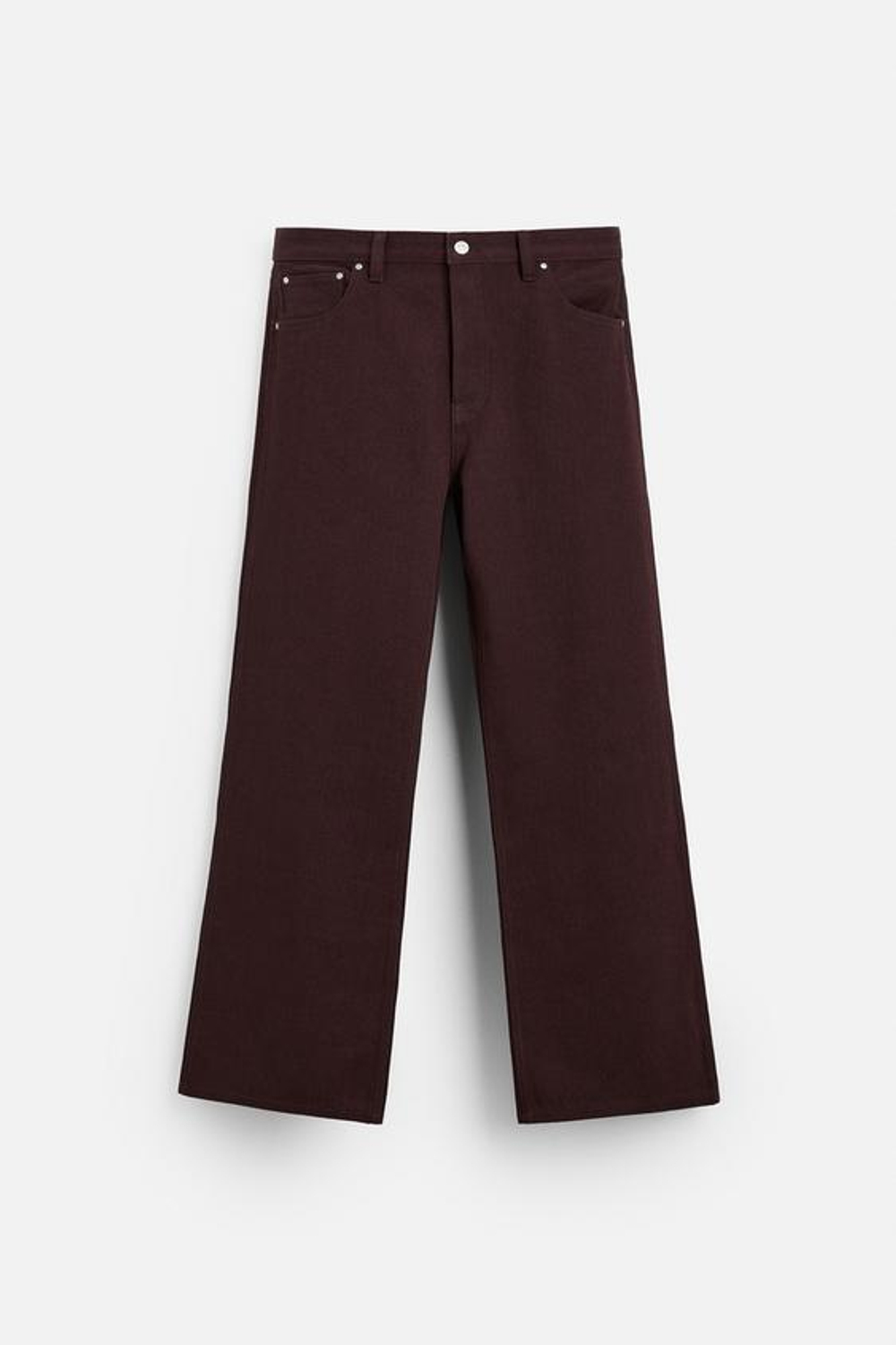 ZARA ДЖИНСЫ СВОБОДНОГО ПОКРОЯ, БУРГУНДСКИЙ