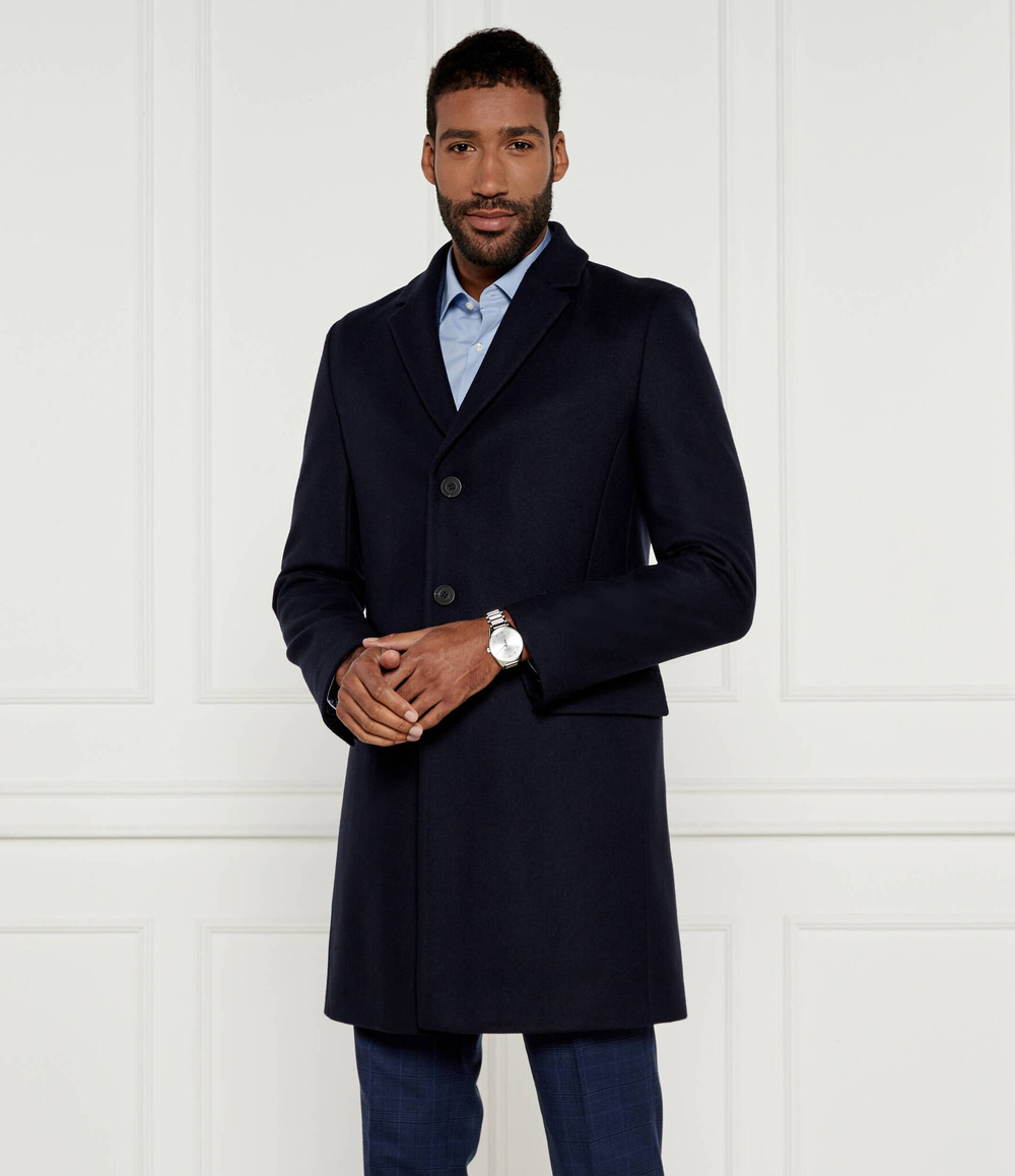 Шерстяное пальто Migor2441 HUGO - темно-синий(50528793)