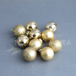 Набор шаров 6шт 3см золото (глянец 2шт, матовые 2шт, глиттер 2шт) SYQA-0124043-G