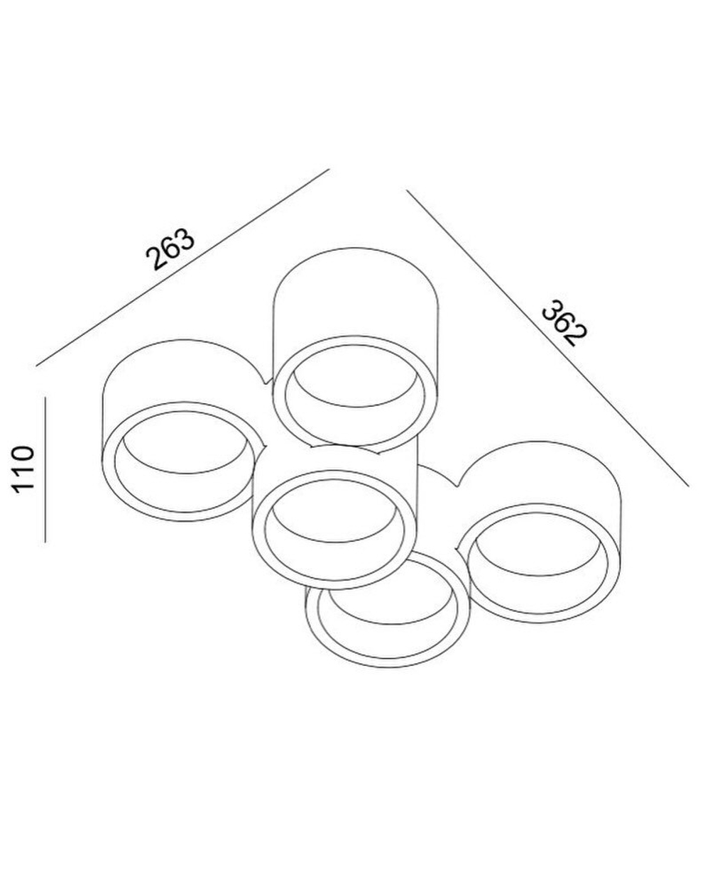 Минималистичный потолочный светильник с кластерной композицией.
