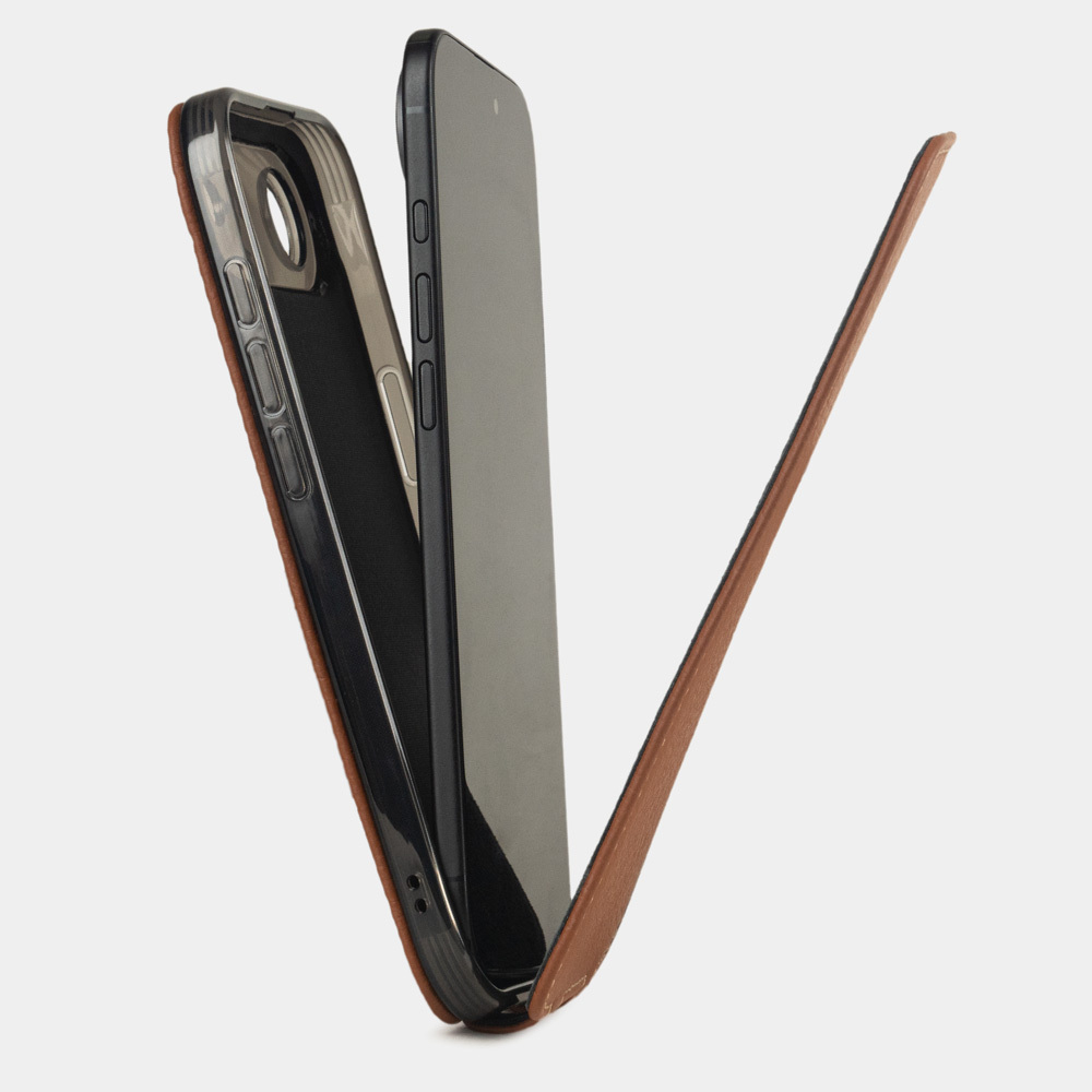 Чехол для iPhone 17 Air из кожи теленка, цвета карамель