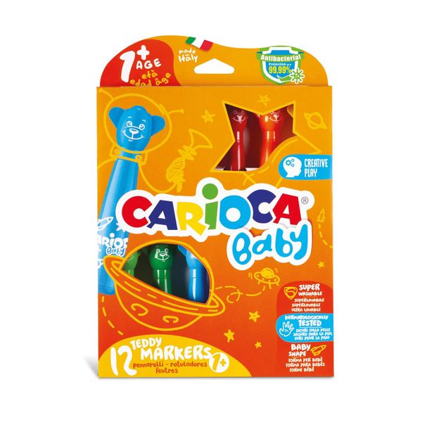 Набор фломастеров Baby Teddy Marker 12 цв, 42816, Carioca