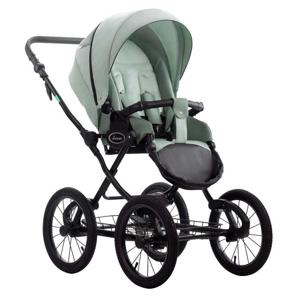 Детская коляска AroTeam Moreno SL 3 в 1 с автокреслом Avionaut Cosmo 01 шалфей+шалфей кожа