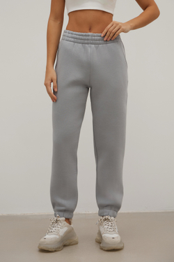 Джоггеры OVERSIZE, с начесом, пепельный