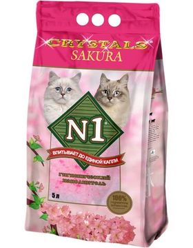 N1 Crystals Sakura силикагелевый впитывающий 5 л