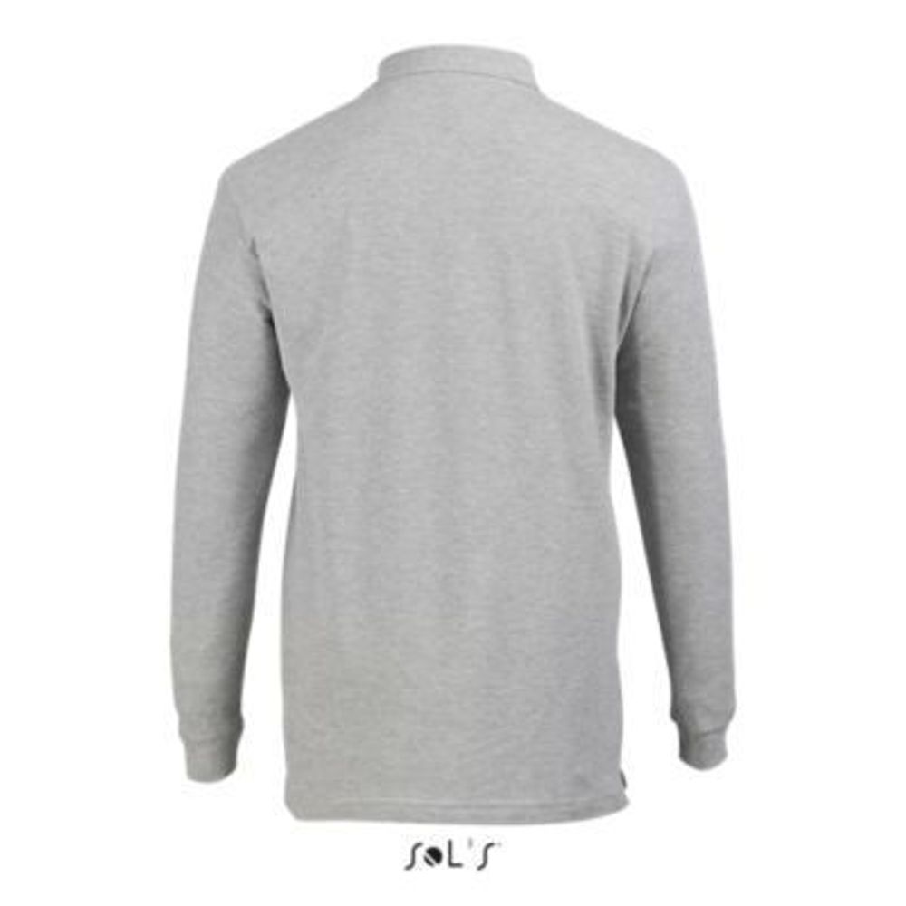 Рубашка поло мужская Sol's Star с длинным рукавом. Серый  S
