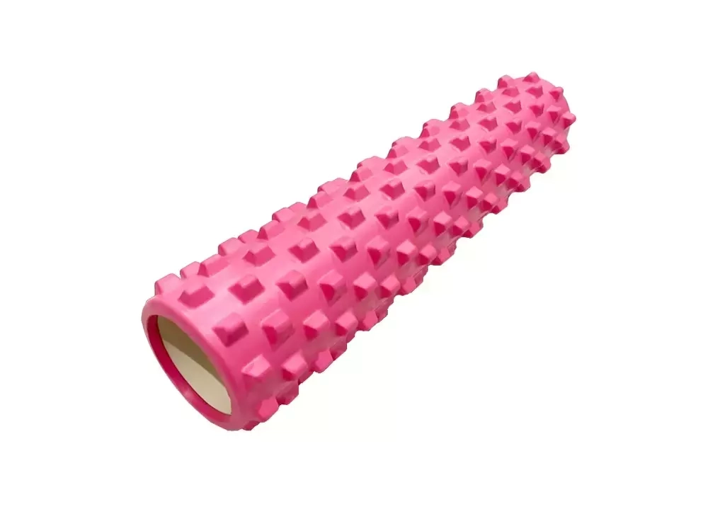 Ролик массажный для йоги MARK19 Yoga Wolf tooth 45x14 см розовый