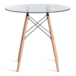 Стол CINDY GLASS (mod.80GLASS) металл/стекло, прозрачный, D80х75см