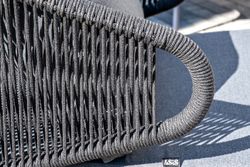 "Милан" лаунж-зона 4-местная плетеная из роупа (веревки), каркас алюминиевый темно-серый, роуп темно-серый