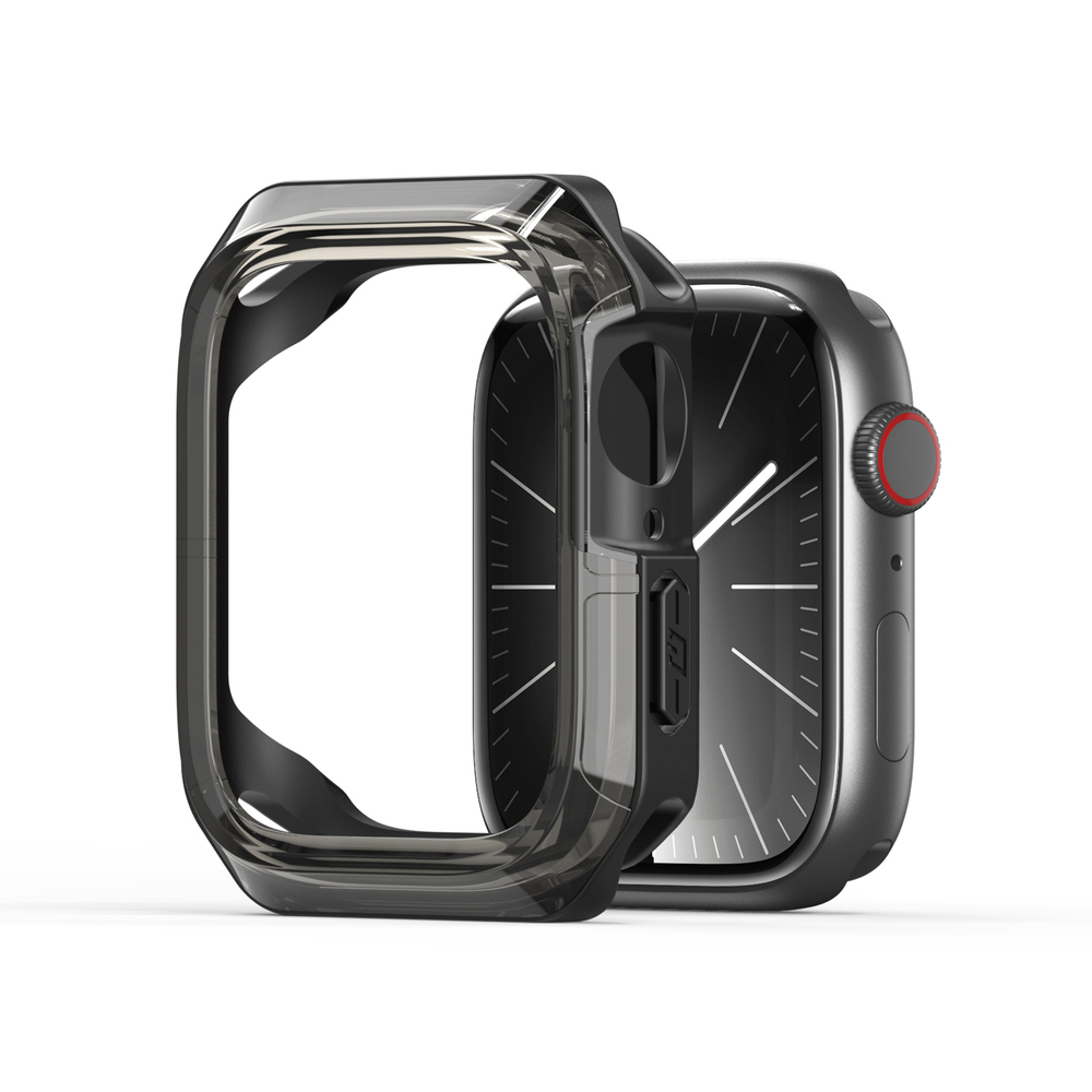 Чехол-бампер прозрачный с черными вставками от Dux Ducis для часов Apple Watch 44мм для моделей 4, 5, 6 и SE, серия Tamo Series Case
