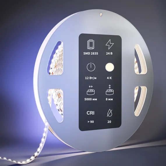Светодиодная лента Ультра 24В 2835 12Вт/м 4000К 5м IP 20 201101 Led Strip 201101