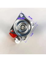 Колесо мебельное с поворотным колесом и тормозом, 4 шт