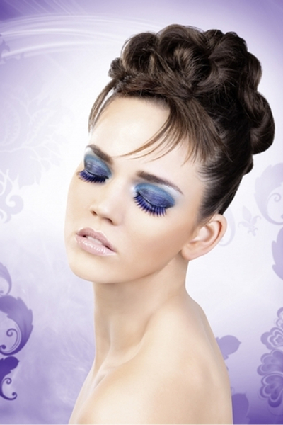 Сине-фиолетовые длинные ресницы (Цвет: фиолетовый)