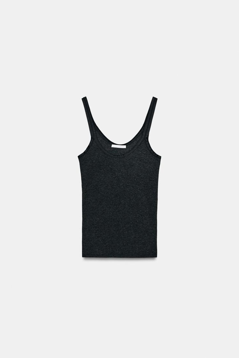 ZARA МАЙКА В РУБЧИК, СВИНЦОВЫЙ