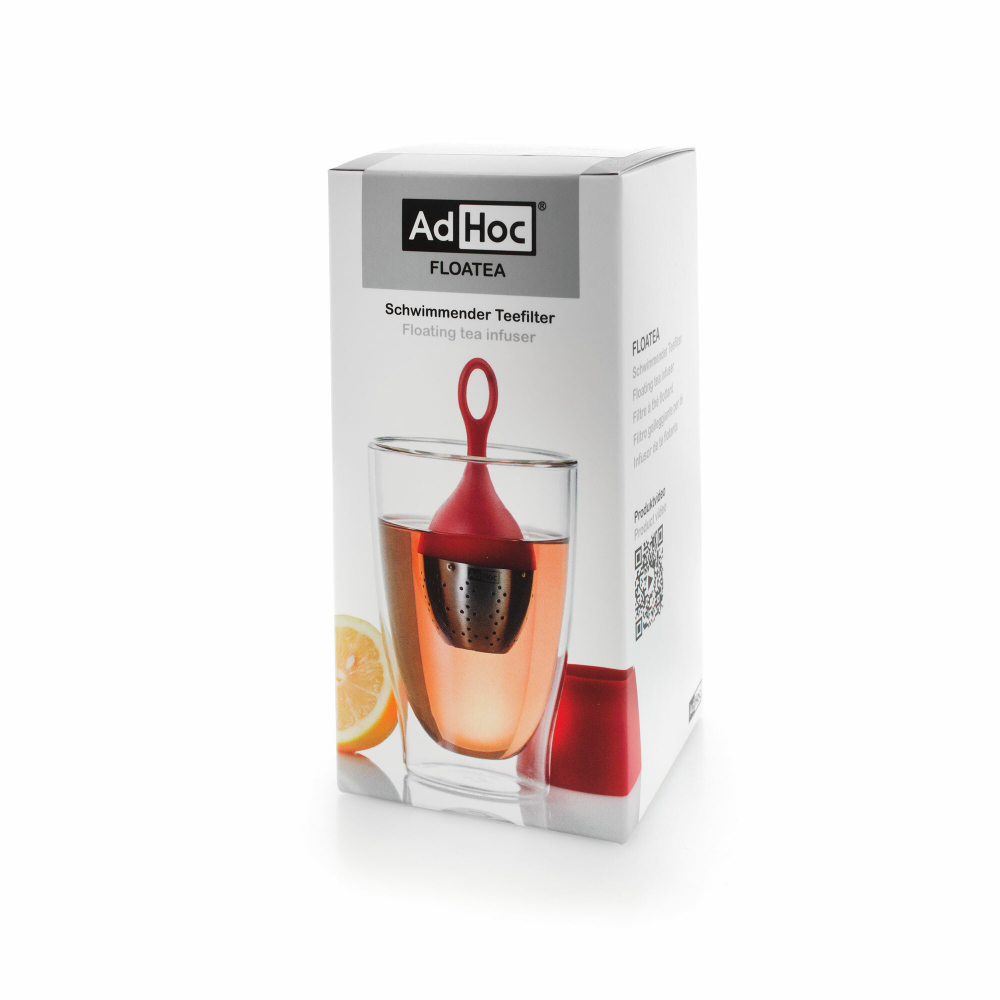 Ситечко для заваривания чая на подставке 13х4см AdHoc Floatea красное вид