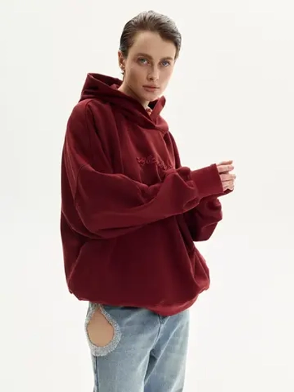 Худи ЧУВСТВУЙ, бордовый