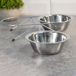 Миска для животных 2шт*300мл на подставке, нерж