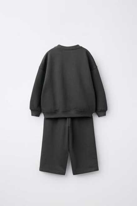 ZARA БАЗОВЫЙ КОМПЛЕКТ ТОЛСТОВКА И БРЮКИ-ДЖОГГЕРЫ, АНТРАЦИТОВО-СЕРЫЙ