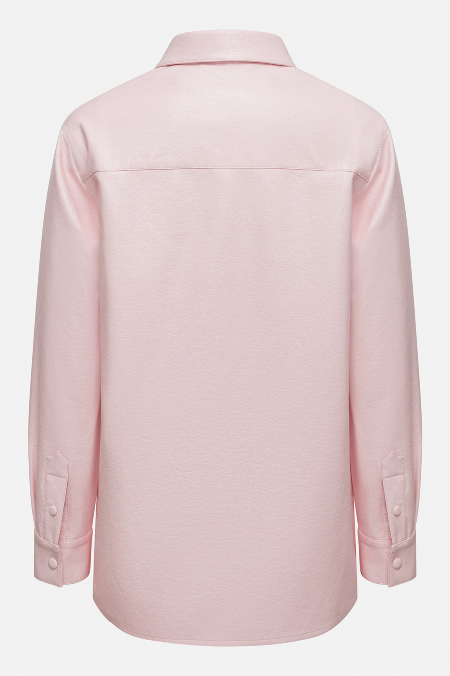 Рубашка из розовой экокожи