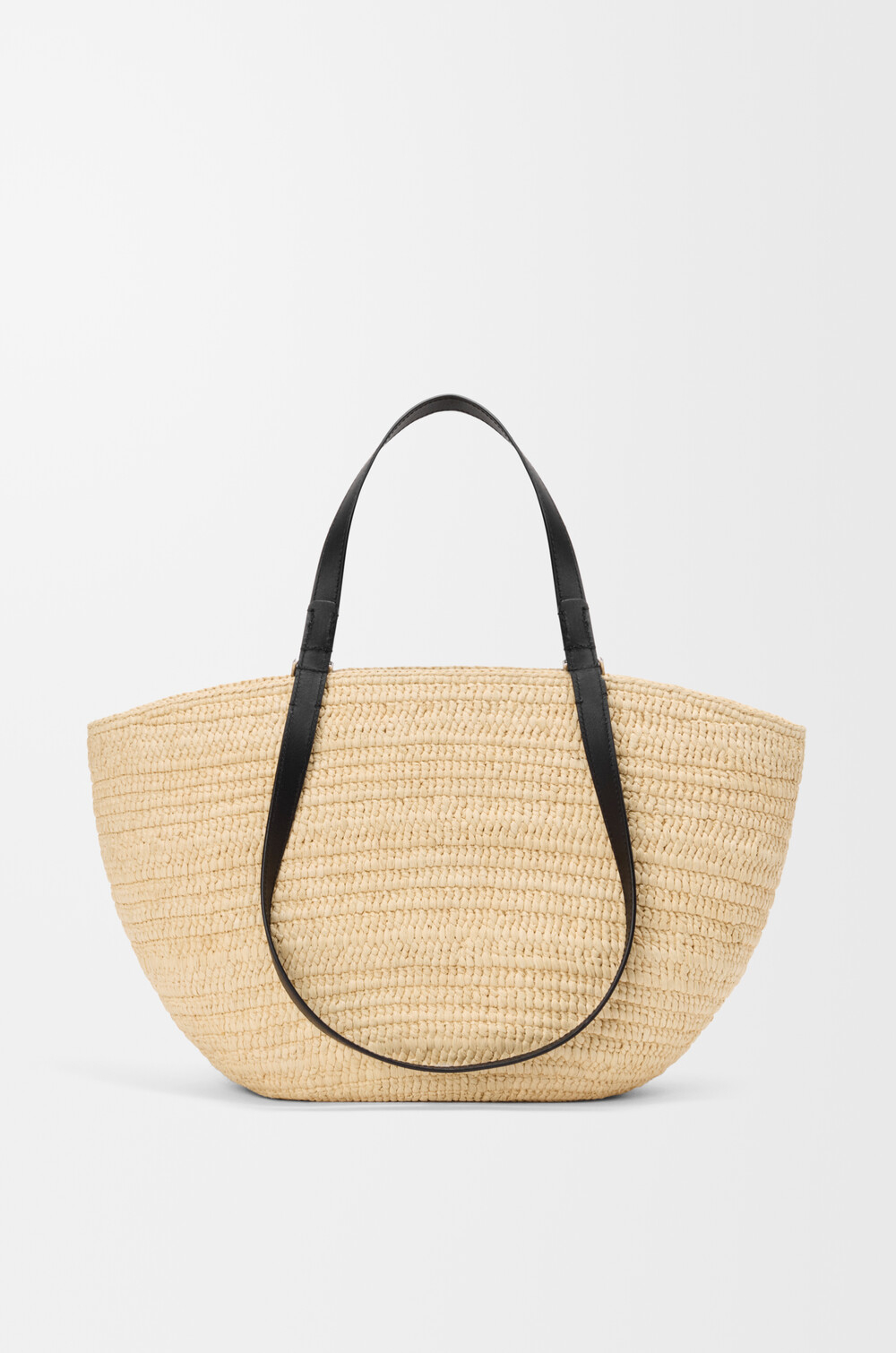 Loewe Средняя сумка-корзина Eclipse из рафии и телячьей кожи, натуральный/черный