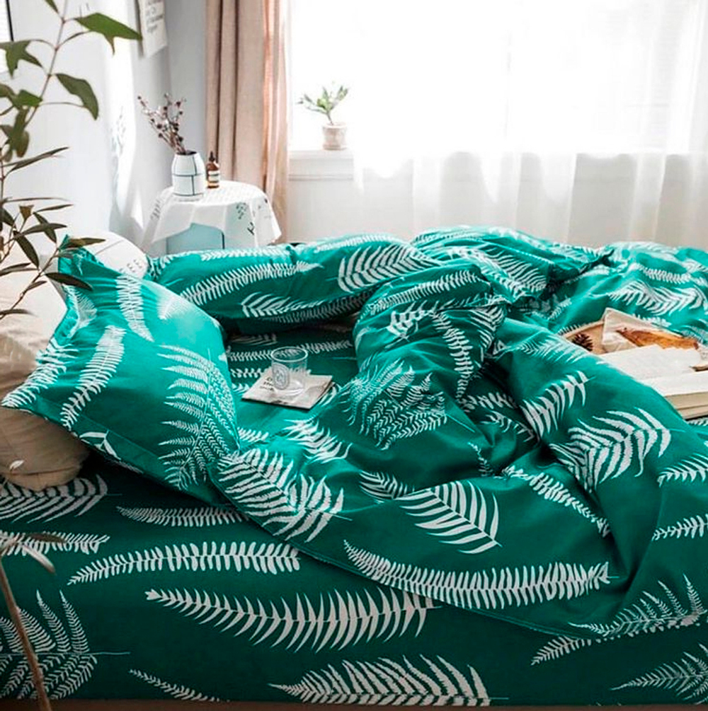 2-спальное постельное белье из сатина Папоротник