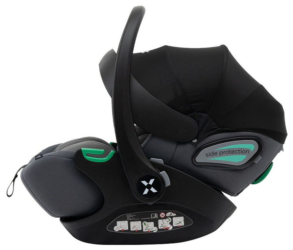 Коляска Agex Life 3 в 1 хромированная рама с автокреслом i-Safe S Grey ALC613 Crocodile (Зеленый)