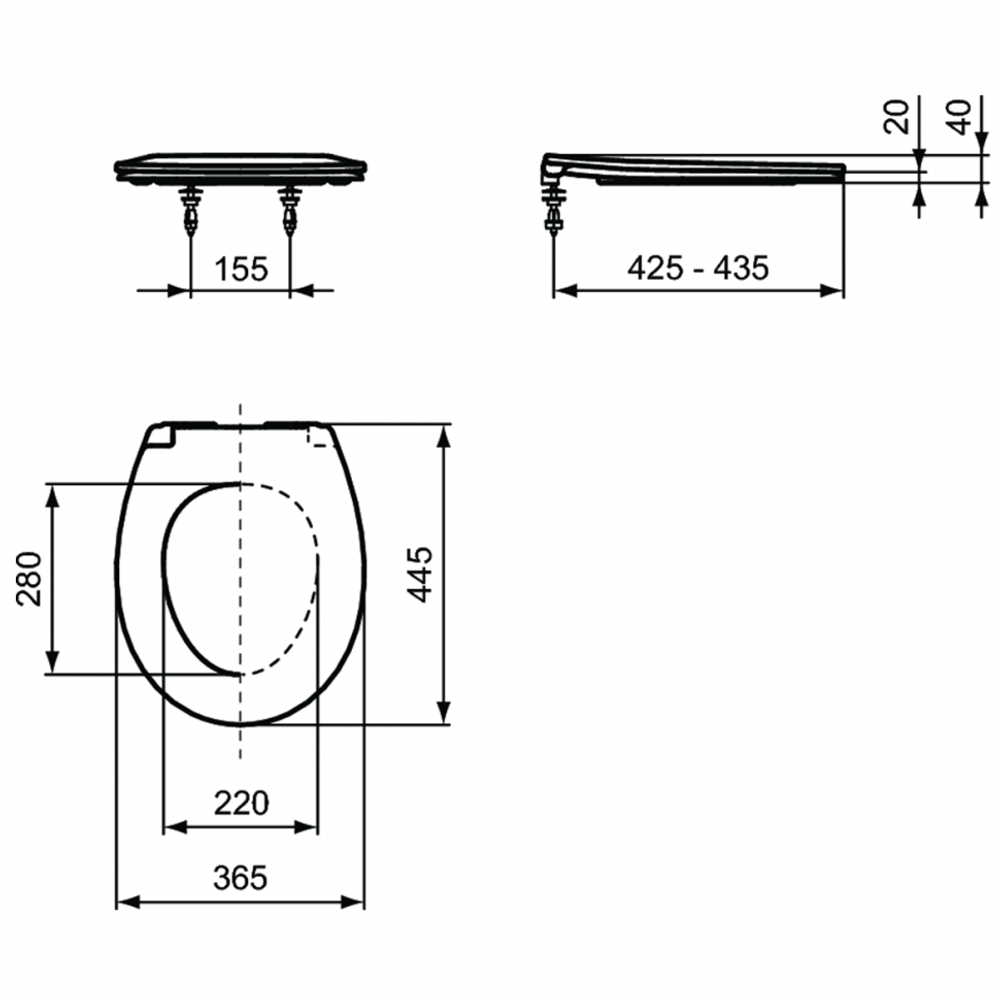 Сидение и крышка с функцией плавного закрытия для унитаза Ideal Standard EUROVIT E131801