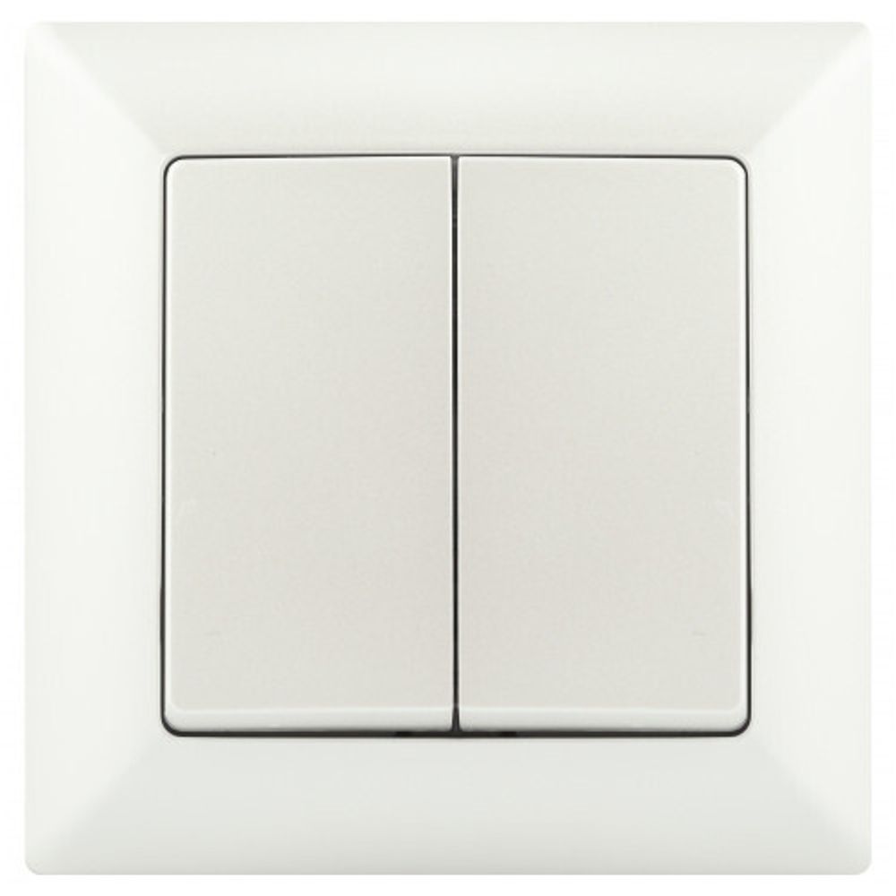 Выключатель Intro Solo 4-104-06 двухклавишный 10А-250В, IP20, СУ, перламутр