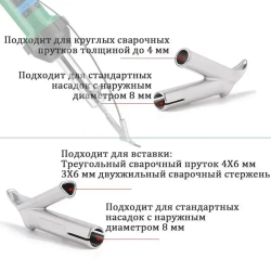 Сварочная насадка (35 /5 /5*7/8mm)на строительный фен для быстрой сварки и ремонта пластика PP ABS PE PVC PA ПВХ напольных покрытий линолеума/ Комплект 4 шт