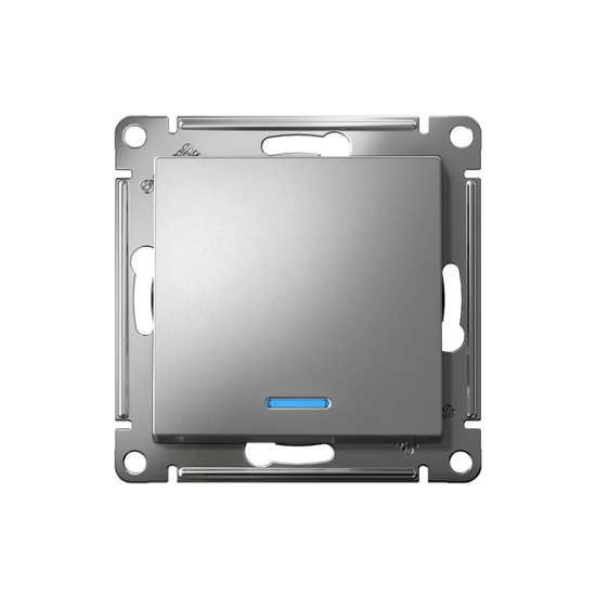 Переключатель проходной 1-кл. СП AtlasDesign 10А IP20 (сх. 6а) 10AX с подсветкой механизм сталь SE ATN000963