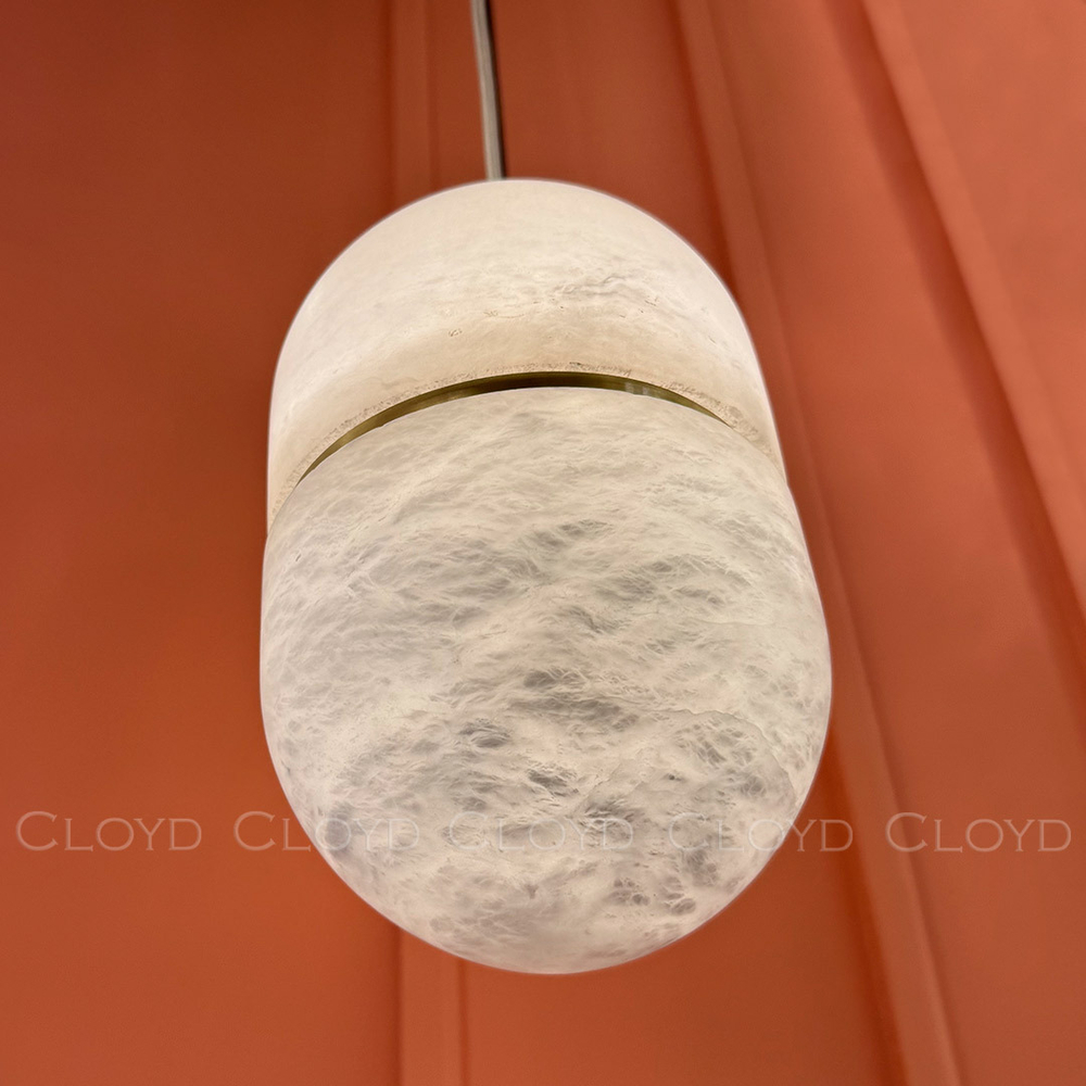 Подвесной светильник Cloyd DILEMMA-B P1 / Ø14 см - алебастр - латунь (арт.12348)