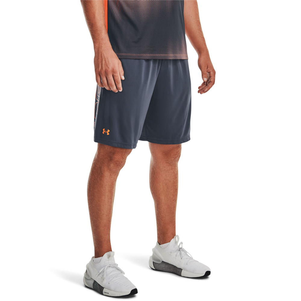 Мужские теннисные шорты Under Armour Tech WM Graphic Shorts Men - Dark Grey, Orange