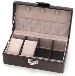 Шкатулка для мужских аксессуаров Jardin D'Ete MB8040 цвет коричневый искусственная кожа в подарочной коробке