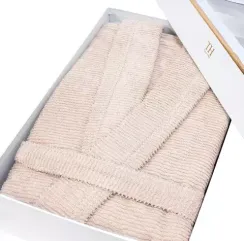 Мужской  махровый халат  NATURAL SLIM бежевый Tivolyo Home