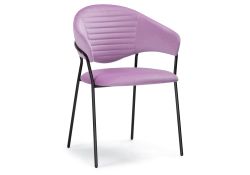 Стул на металлокаркасе Рансол лиловый / черный глянец