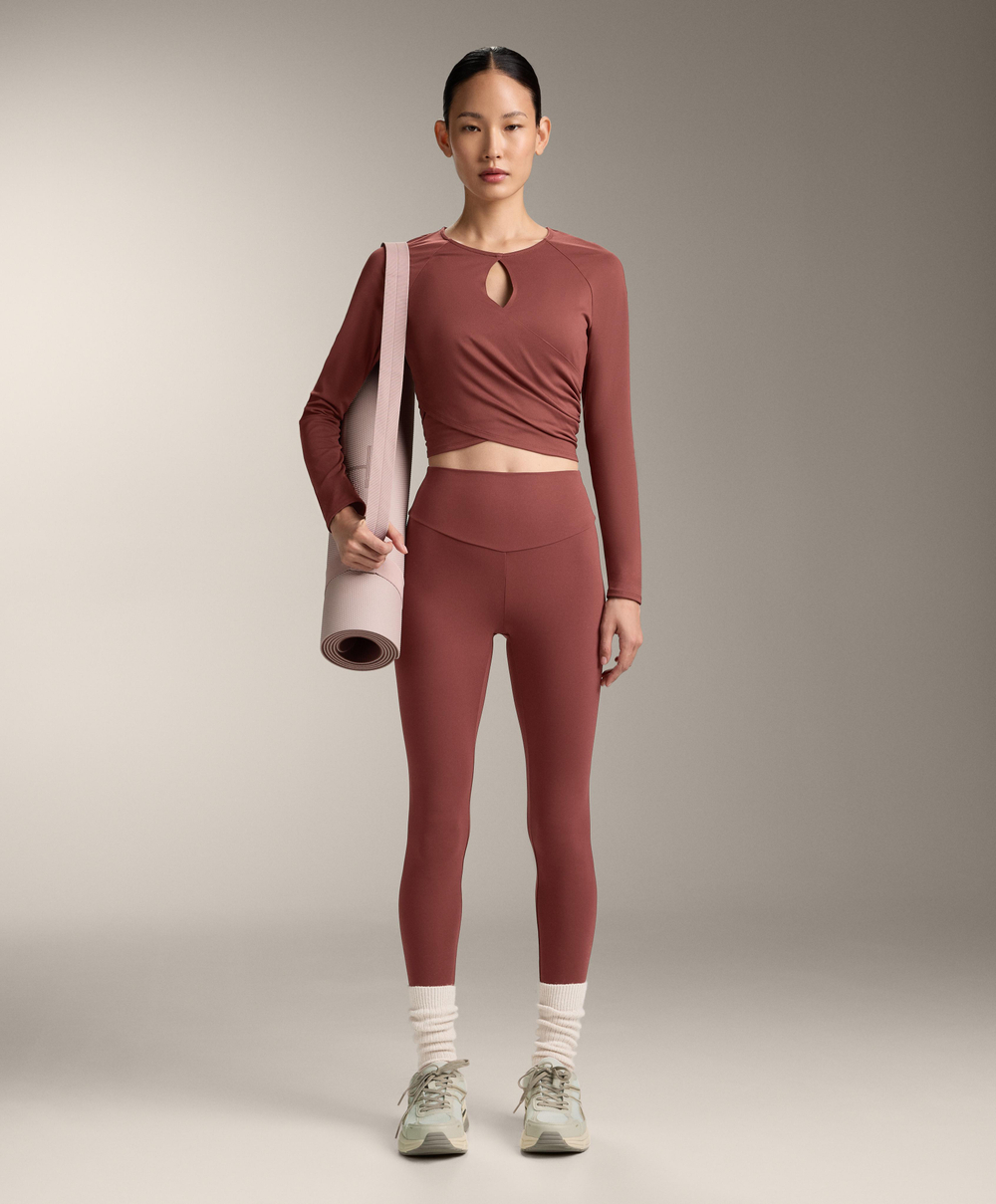 Oysho Лонгслив Comfortlux, линялый махагон