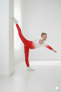 Sports team red suit with gradient and logo