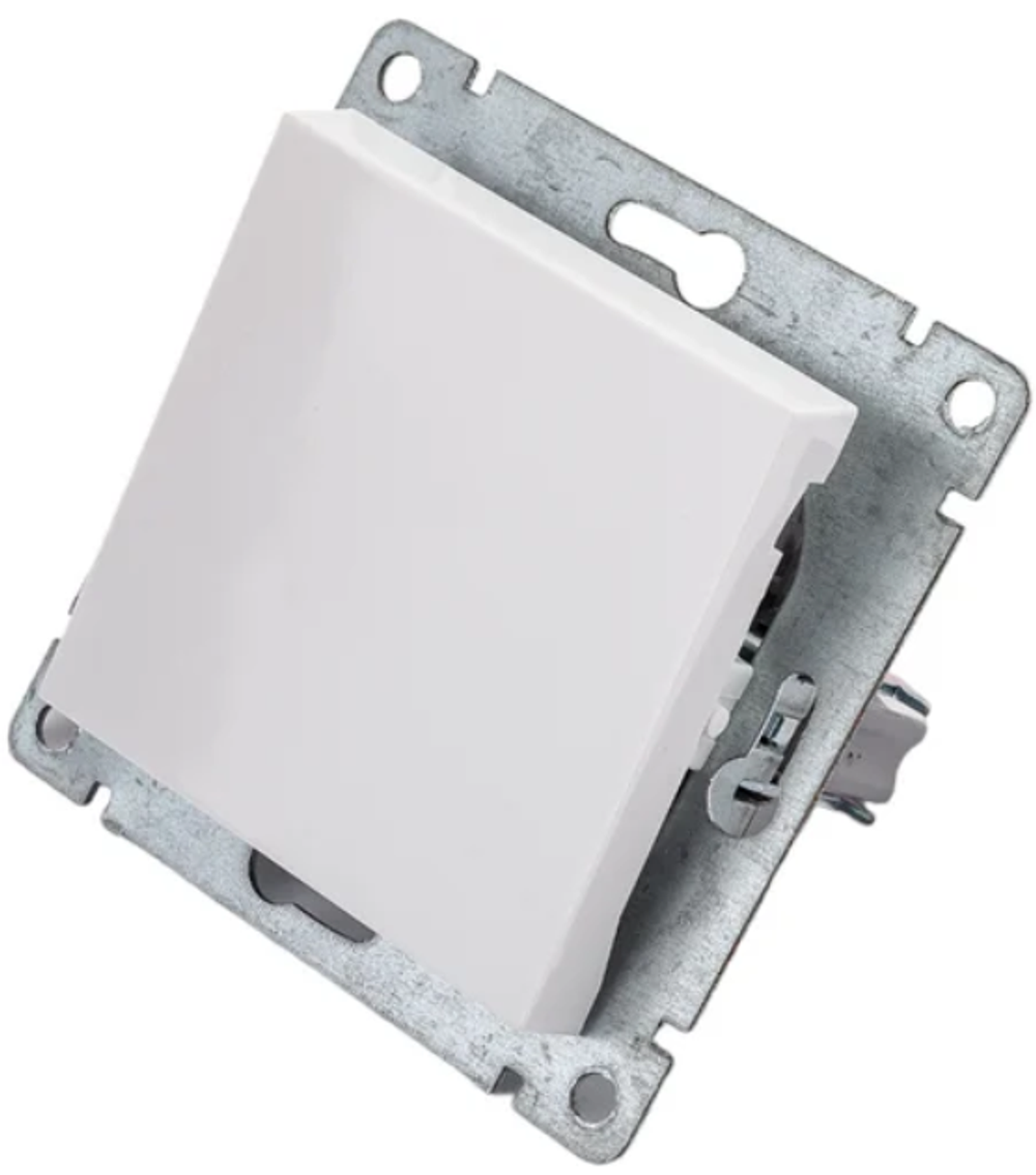 Выключатель одноклавишный UNIVersal серия афина, с/у, 10а, 220в, белый еврослот A0021