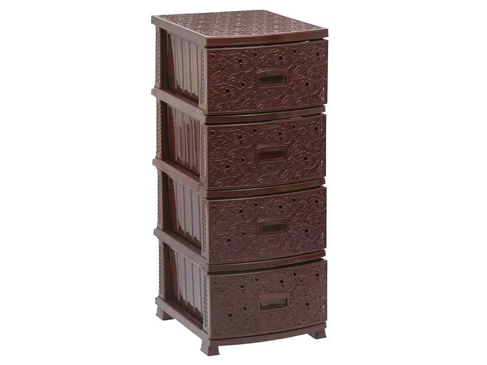 Комод 4-х секционный "Ажур" коричневый