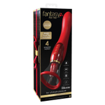 Двухсторонний вибростимулятор с помпой и язычком PipeDream Fantasy for Her Ultimate Pleasure Dual 24K Gold Luxury Edition Oral Sex Simulator Red 494315