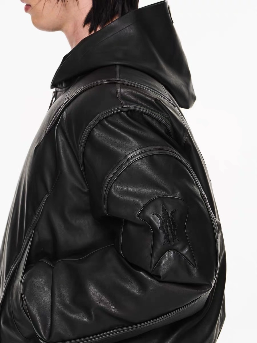 Куртка BLIND "Opium" Hooded Leather Jacket